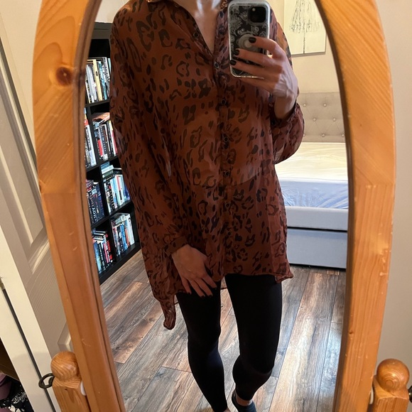 Minkpink leopard chiffon shirt - Picture 3 of 4